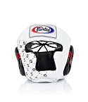 Headguard Fairtex Super Sparring Leather, white