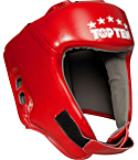 Head guard TOP TEN AIBA Leather red