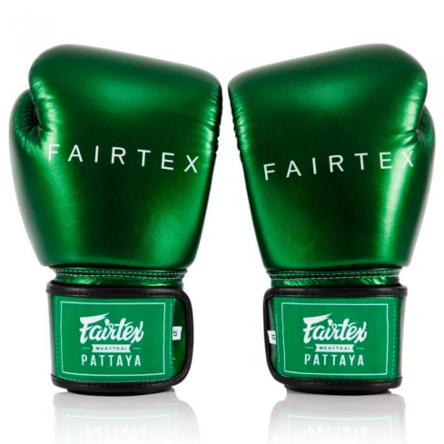 Fairtex Боксерские перчатки Metallic зеленые