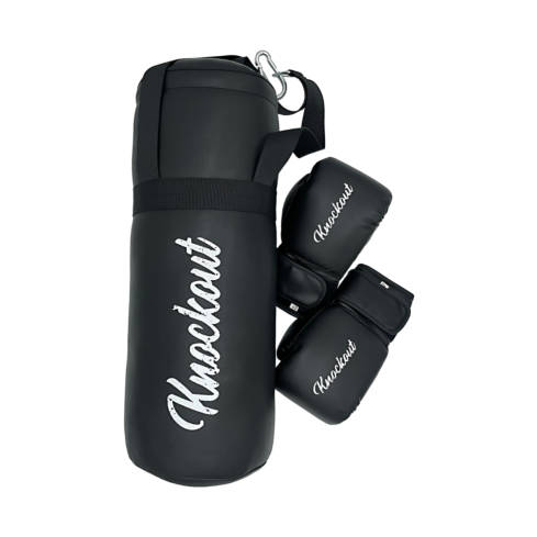 Knockout Kids Боксерский мешок + перчатки, черный