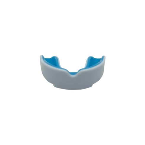 Knockout mouthguard for adults white blue