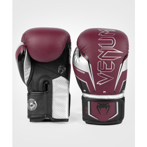 Venum Elite Evo Boxing Gloves burgundy, silver