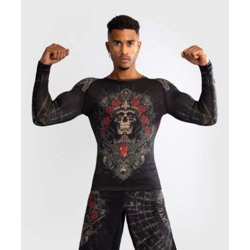 Venum Rashguard Long Sleeve Santa Muerte 5.0 Men’s Deep black, gold