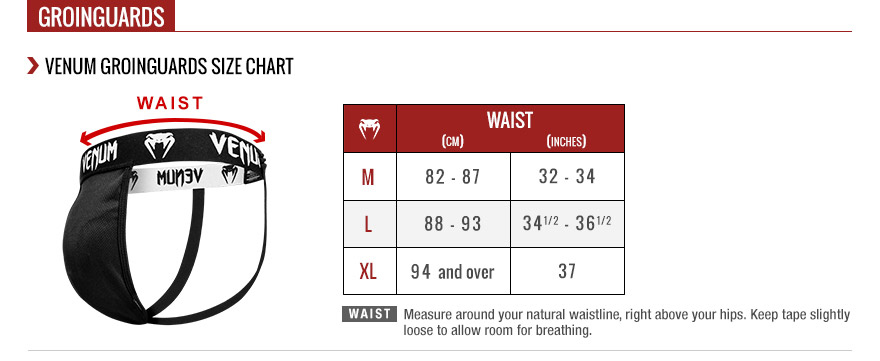 venum sizing chart grouinguards